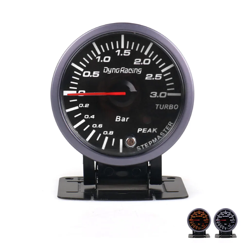 Dynoracing 60MM Black Face Car Turbo Boost gauge 3 BAR With White &Amber Lighting turbo boost meter Car Meter TT101477-animated-img