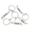 30pcs 8Seasons Iron Alloy Key Chains Key Rings Silver Color 6.2cm x 2.3cm Round Keychain Jewelry Length: 3.8cm Basic Keychains preview-3