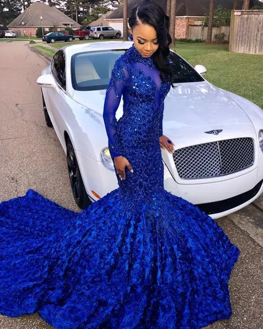 Real Pictures Royal Blue Mermaid Prom 