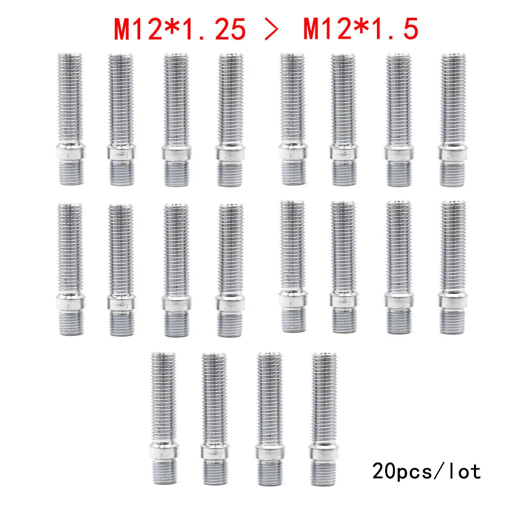 20pcs M12*1.25 To M12*1.5 Wheel Stud Conversion Tall Lug Bolts To Studs 58mm TT101153-animated-img