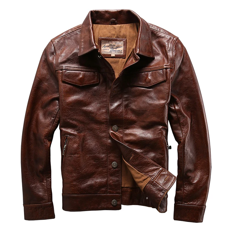AVIREXFLY men genuine cow skin leather 
