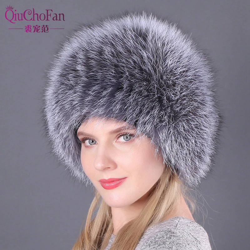 silver fox fur hat