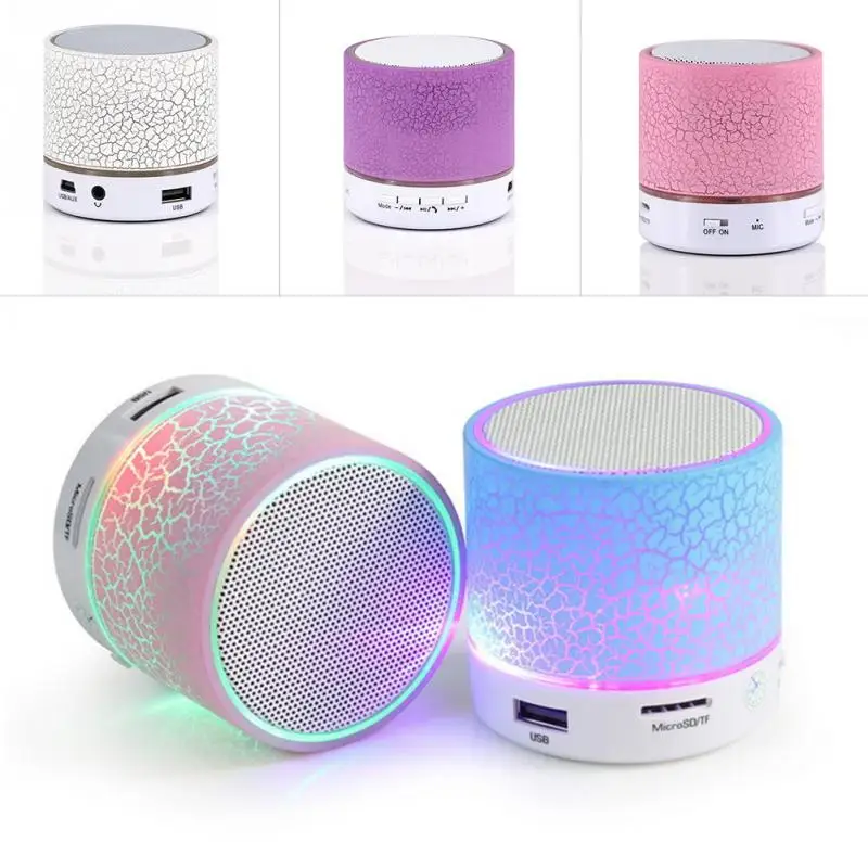 New Mini Portable Car Audio A9 Dazzling Crack LED Wireless Bluetooth 4.1  Subwoofer Speaker TF Card