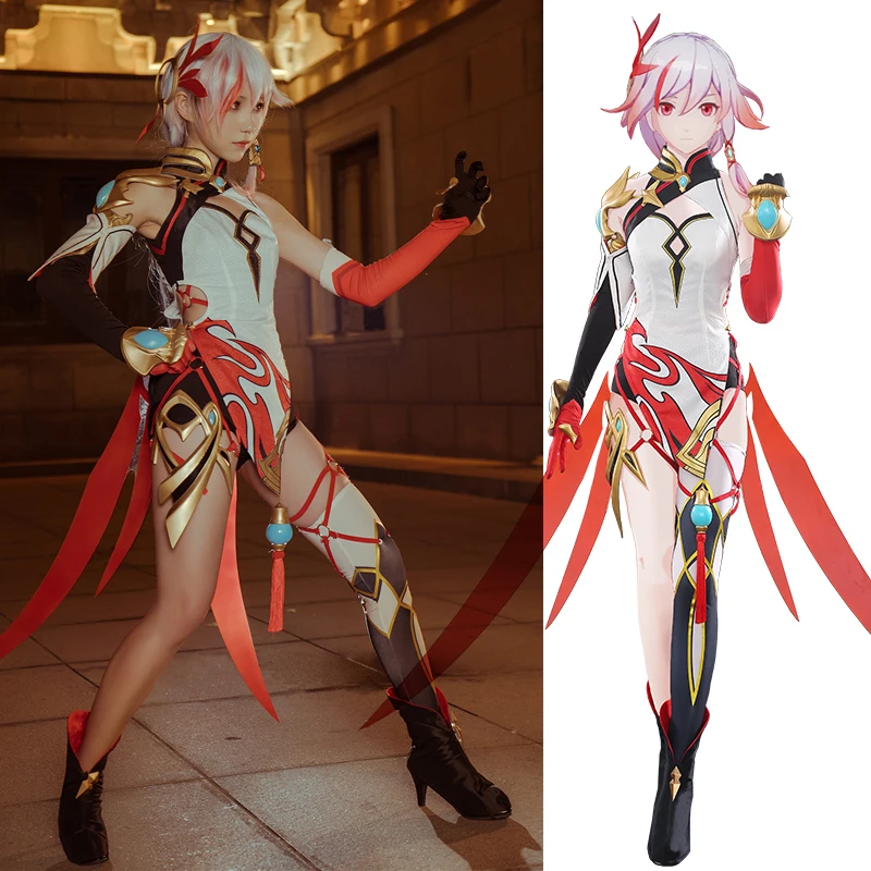 Prodotto Anime Honkai Impact 3 Fuka Fu Hua Battle Suit Sexy Cheongsam Lovely Dress Uniform Cosplay Costume Halloween Outfit Free Shipping