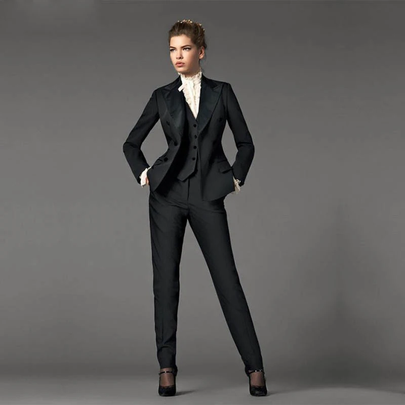 all black womens pant suit