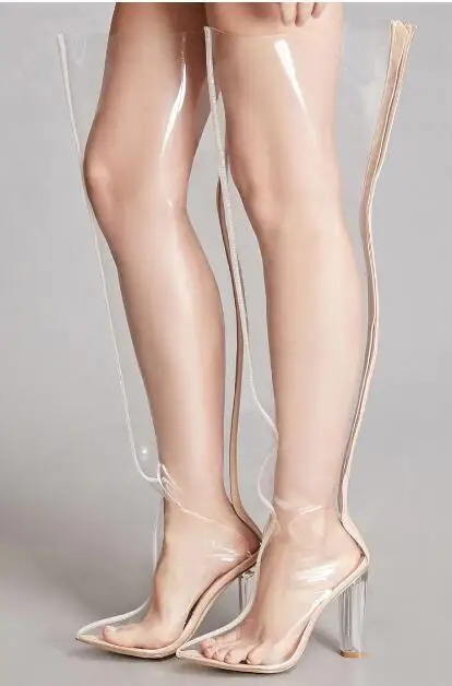 transparent boots for women