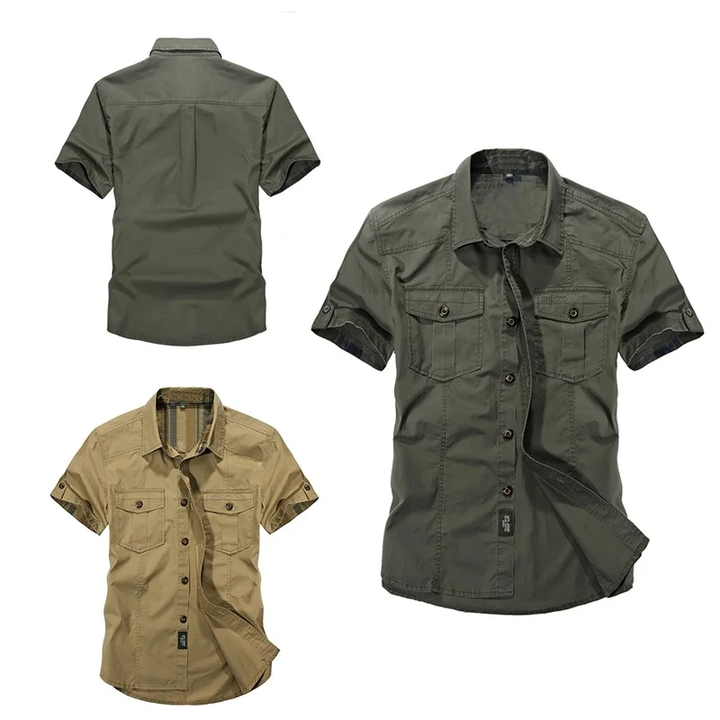 mens short sleeve military style shirts