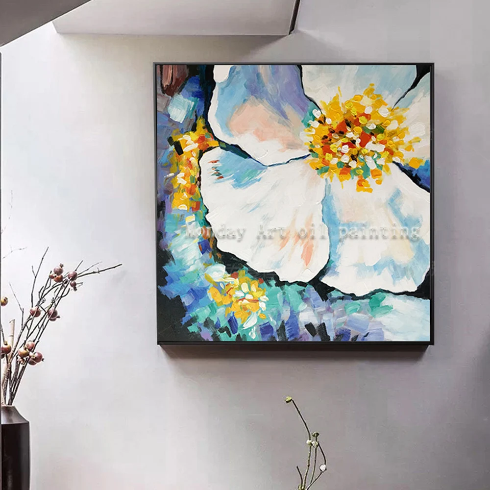 Купить Домашний декор | Dropshipping handmade abstract Floral Flower Oil  Painting on Canvas Modern Pop Art flower painting Wall Picture For Living  Room