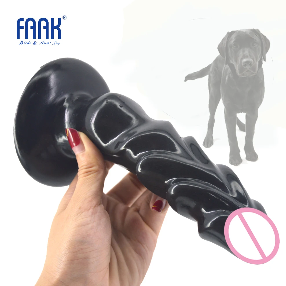 Купить Секс товары | FAAK animal dog dildo curved strong suction fake penis  ribbed dick extreme stimulate g-spot sex toys for women sex products