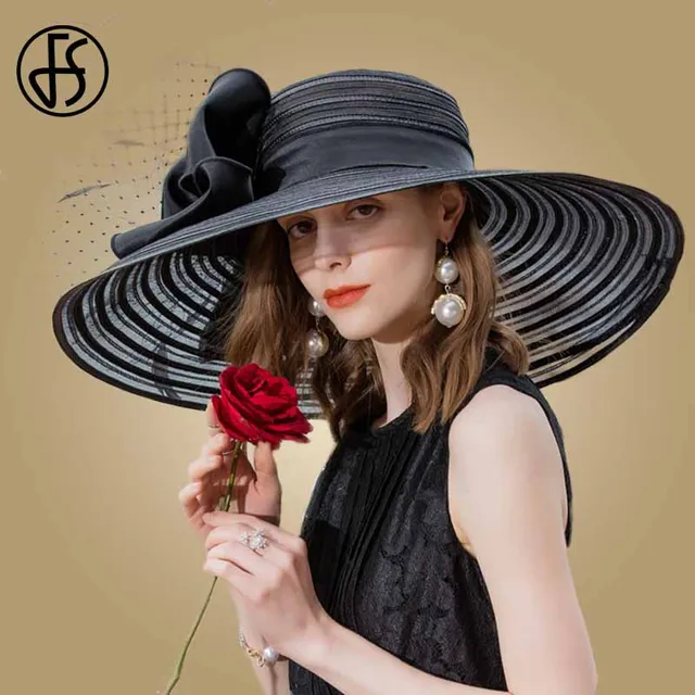Women Elegant Wedding Big White Fedora 