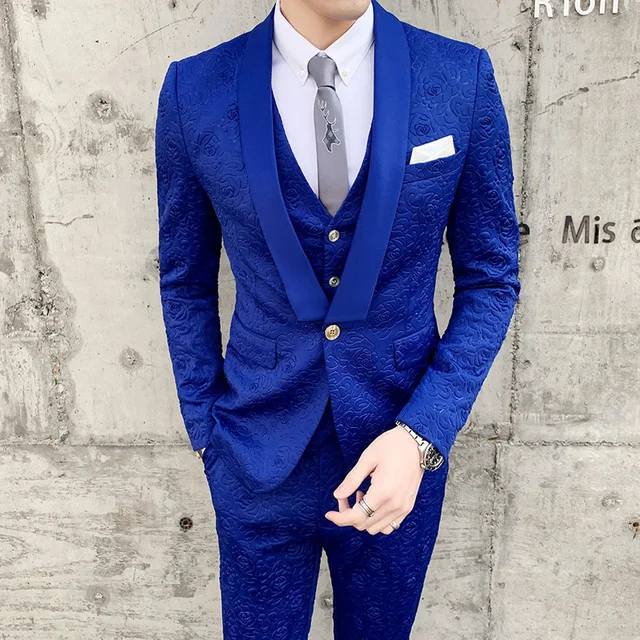 white and blue suit men