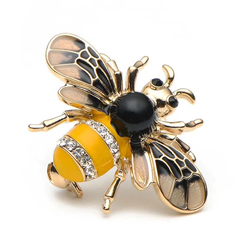 Wuli&baby Insect Bee Brooches Pines Metalicos Enamel Pins Metal Insect Brooche Banquet Broche Gift Hat Scarf Collar Cuff Pins-animated-img