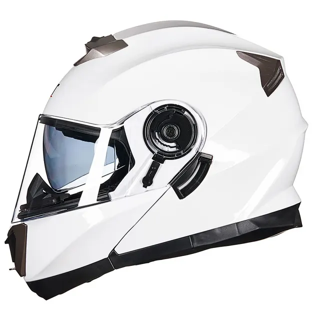 white flip up motorcycle helmet