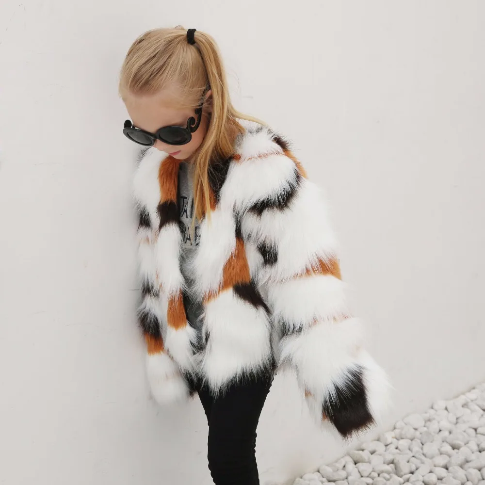Winter Girls Fur Coat Elegant Baby Girl 