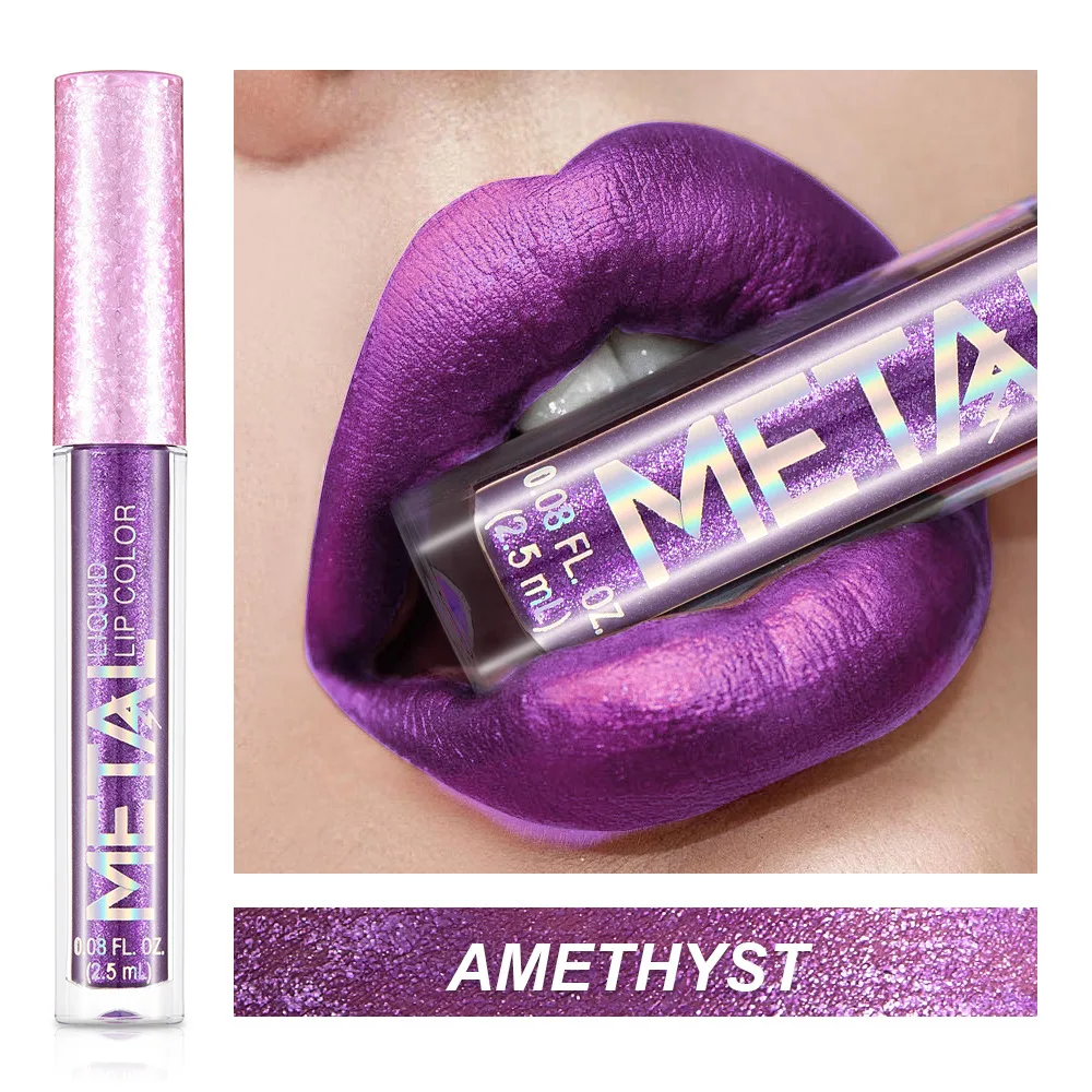 purple metallic lipstick