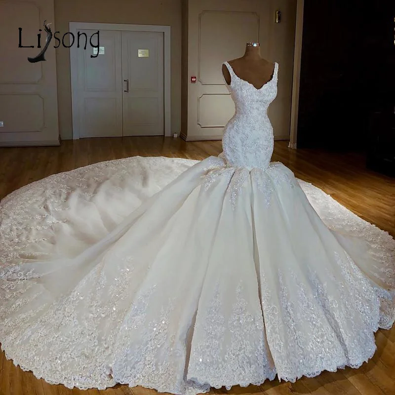 Luxury Abiye Mermaid Wedding Dresses 