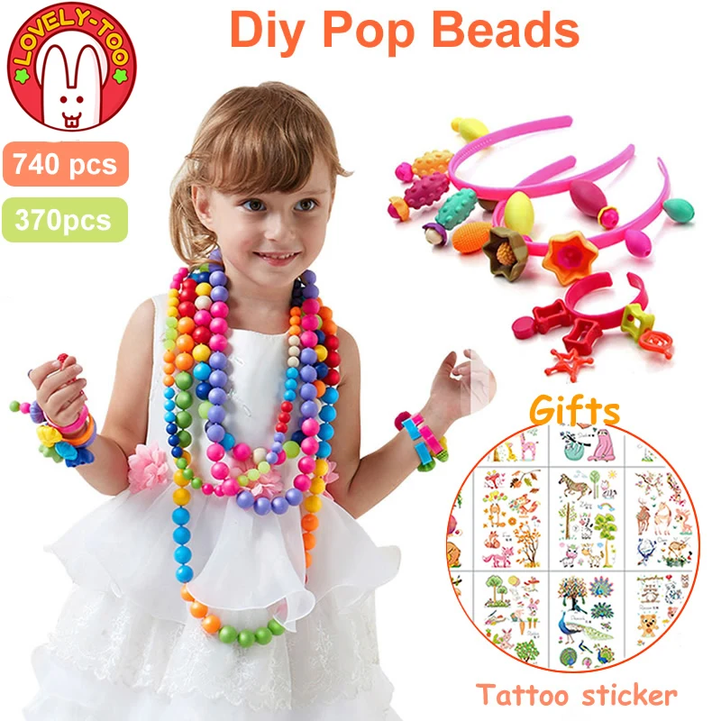Pop Beads Kids Jewelry Making Kit for Girls 3 4 5 6 Year Old 338pcs Snap  Beads Toddler Bracelet Making Kit Toy Gift for Little