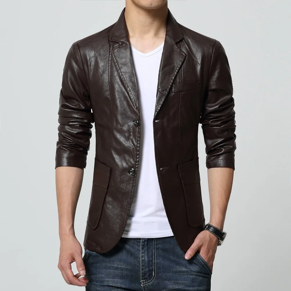 leather jacket with long sleeves