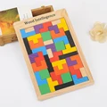 10pcs/lot Colorful Wooden Tetris Puzzle Toy Brain Teaser Game Children Preschool Educational Jigsaw Board Toys Puzzle for Kids preview-3