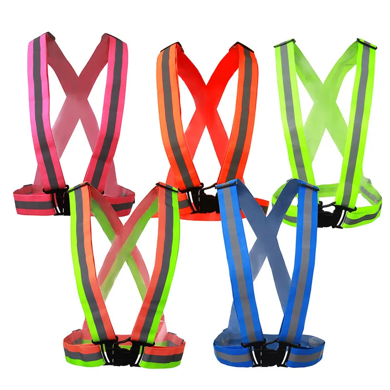 Elasticity Reflective Vest Night Reflective Strap Belt Safety Vest for Running Cycling Sports Outdoor Traffic Clothes-animated-img