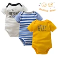 3PCS/LOT Soft Cotton Baby Bodysuit Fashion Baby Boys Girls Clothes Infant Jumpsuit Overalls Short Sleeve Newborn Baby Clothing