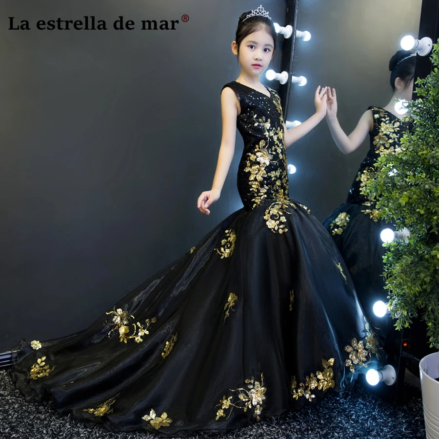 Vestidos de comunion 2021 V neck black 