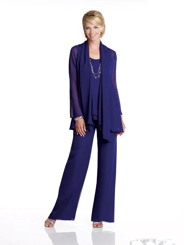 Royal Blue Chiffon Mother Of The Groom 