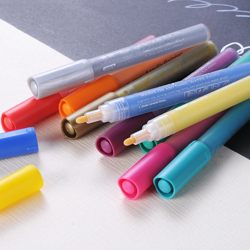 12-60 Colors Acrylic Paint Brush pen Art Marker Soft Tip Pen for Ceramic  Rock Glass