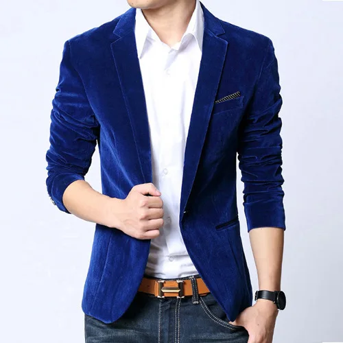 Mens blazer slim fit suit jacket black 