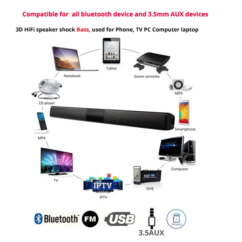 soundbar with radio and cd player