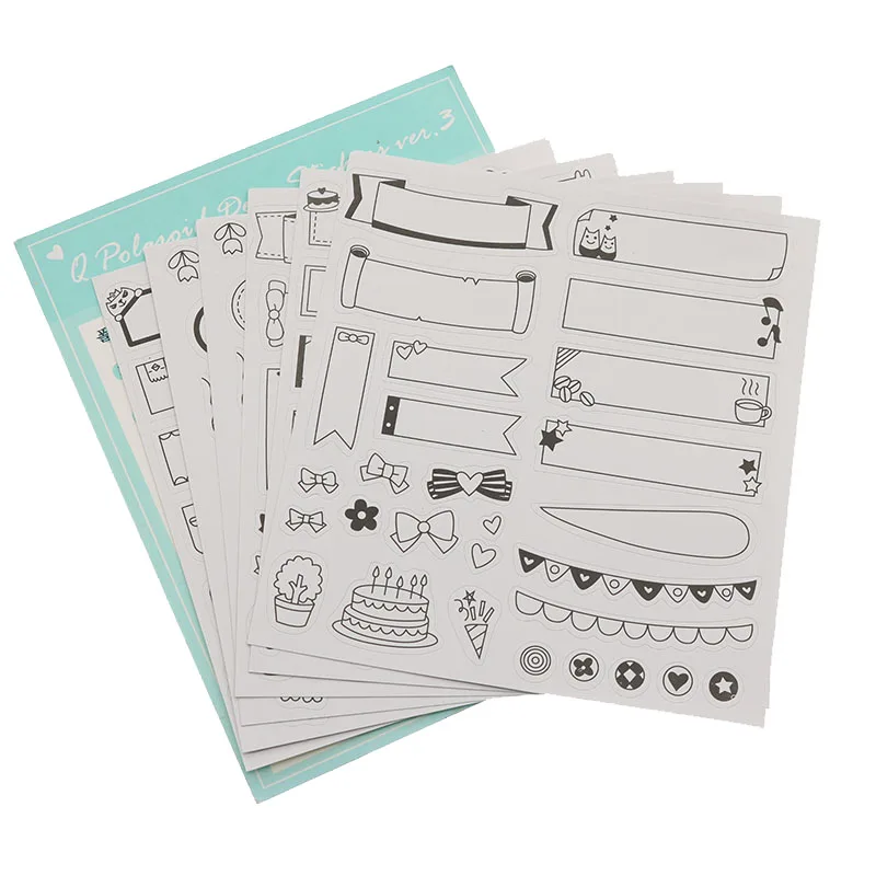 4Sheets/78pcs Baby Scrapbook Stickers for Photo Albums Envelopes