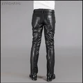 Hot 2021 New Men Genuine Leather Pants First Layer Of Cowhide Leather Pants Motorcycle Leather Pants Singer Plus Size Trousers preview-2