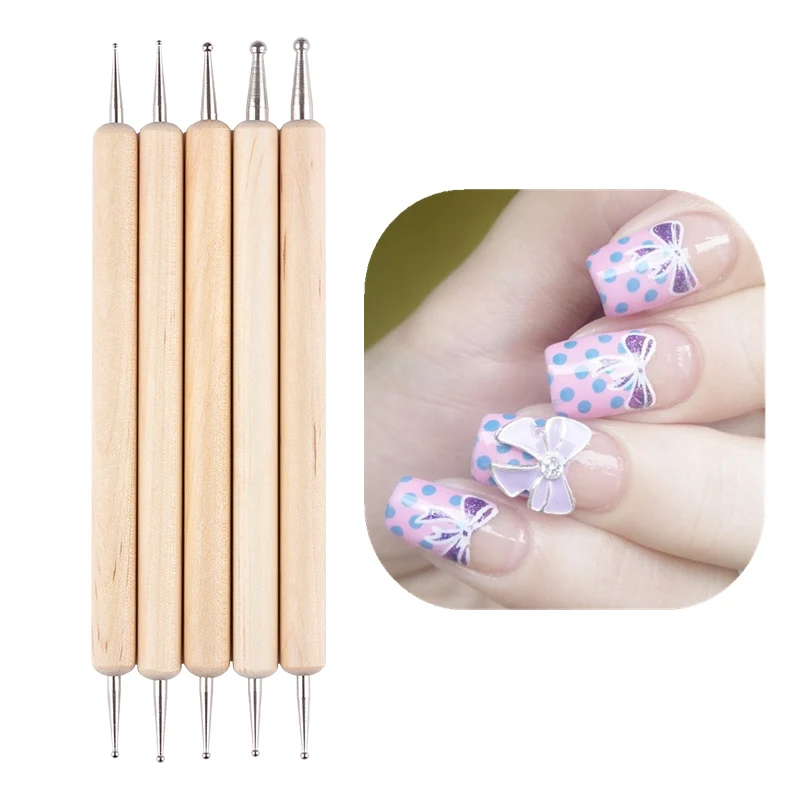 5Pcs Dual-Ended Nail Art Dotting Tools, with 10 Different Sizes