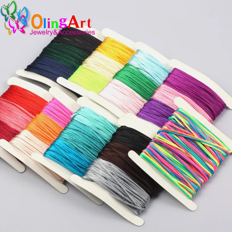 Αγορά Χάντρες και κατασκευή κοσμημάτων  OlingArt 9M 1.0mm mixed color Jade  line,Chinese Knot String Knit Cords Ropes Line Wire Jewelry Fittings  Bracelet Nylon Cord