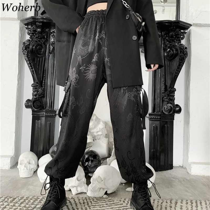 Woherb Japanese Harajuku Cargo Pants 