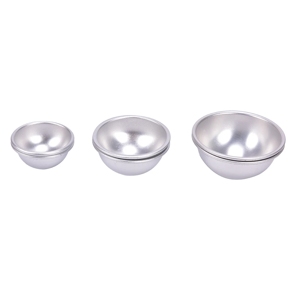 6PCS Round Aluminium Alloy Bath Bomb Molds DIY Tool Bath Bomb Salt Ball  Homemade Crafting Gifts Semicircle Sphere Metal Mold