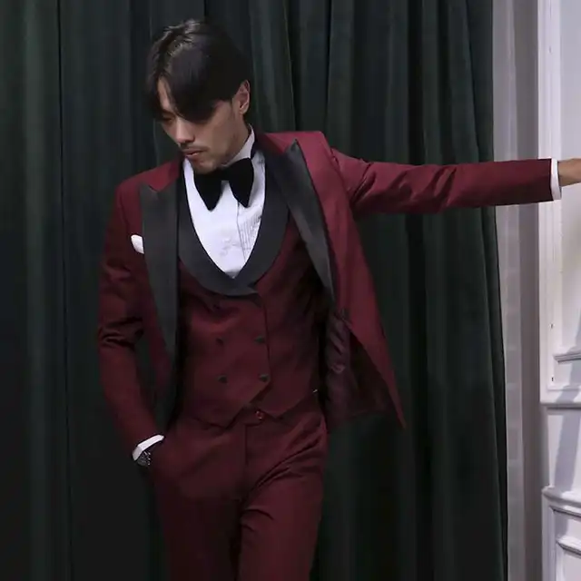 red and silver tuxedo