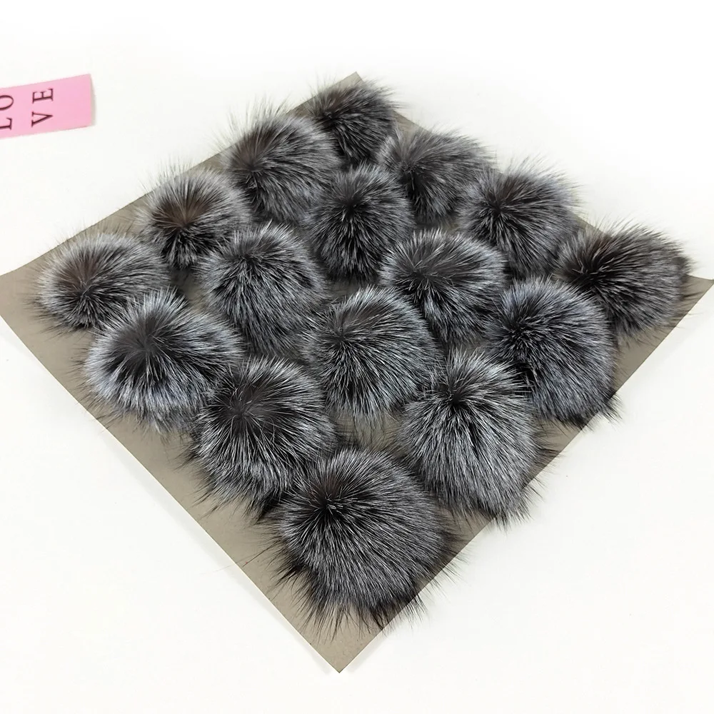 Whosale 5pcs/ Lot DIY Natural Pompom Raccoon Fox Fur Pom Poms Fur