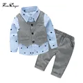 2016 baby Boys Wedding Clothes Kids Formal Suit Boy Shirt+Vest+Pants Outfits baby clothing set  Children Clothing Set