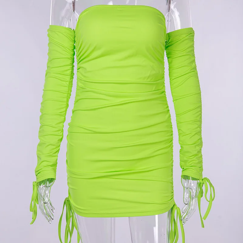 neon dress with sleeves