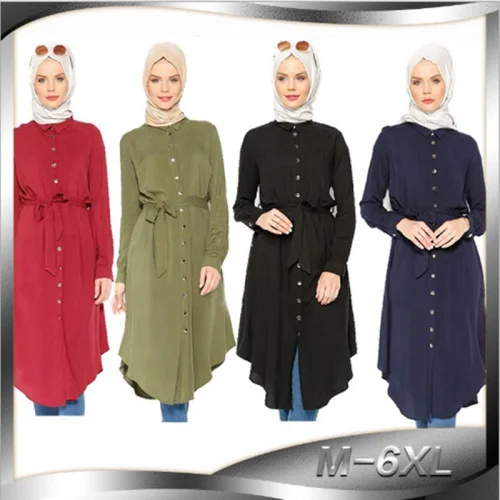 Women's Tops Shirt Dress Muslim Blouse 