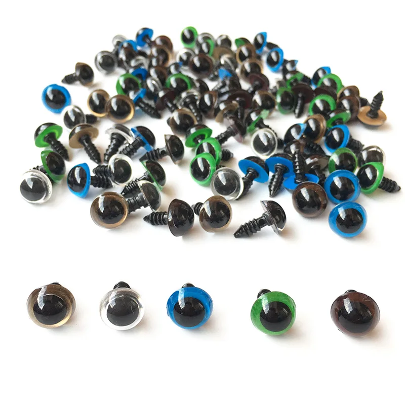 100PCS 8-12mm Mix Color Plastic Animal Safety Eyes For Toys