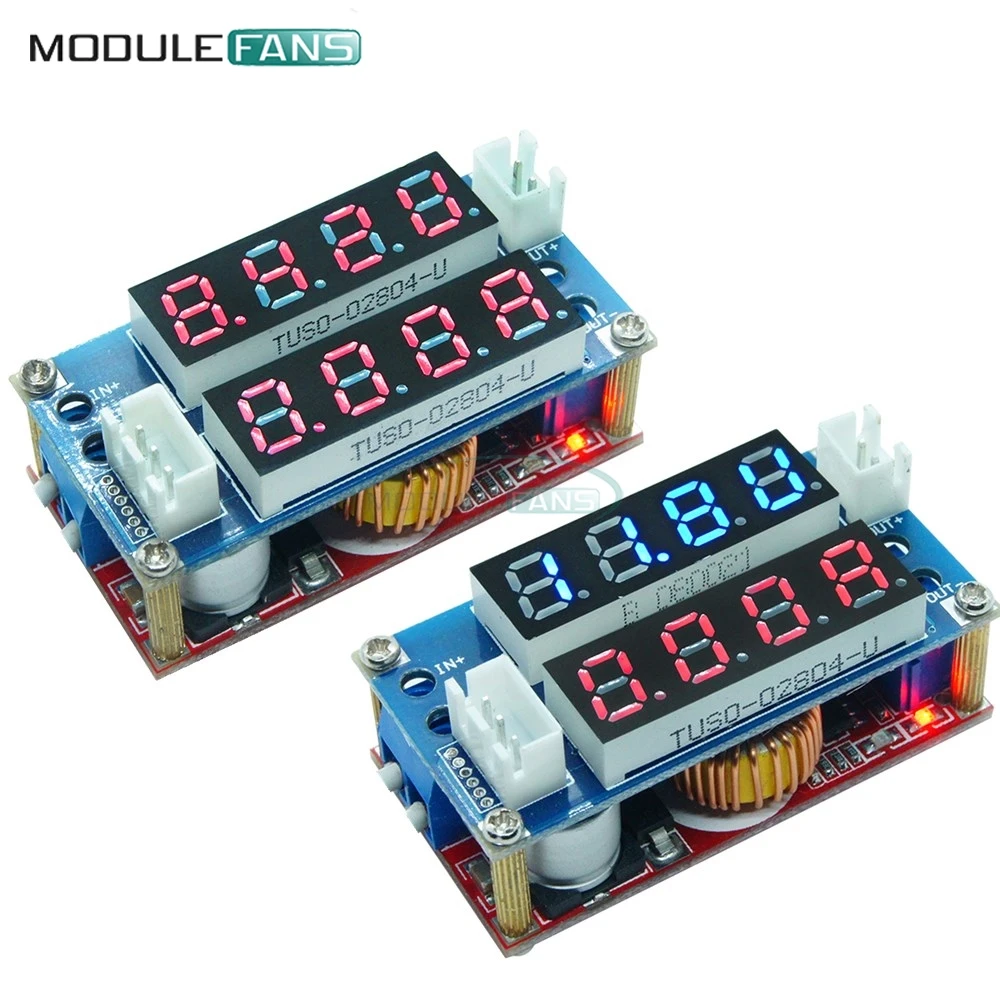 CC CV Red Blue Step Down Max 5A Digital Voltmeter Ammeter Display LED Drive Board for Arduino Adjustable Receiver Charge Module-animated-img