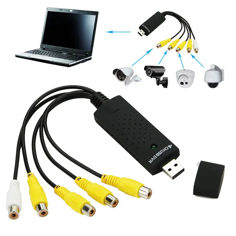 4 Channel USB 2.0 DVR Video Audio Capture Adapter Card CCTV Security Camera New-animated-img