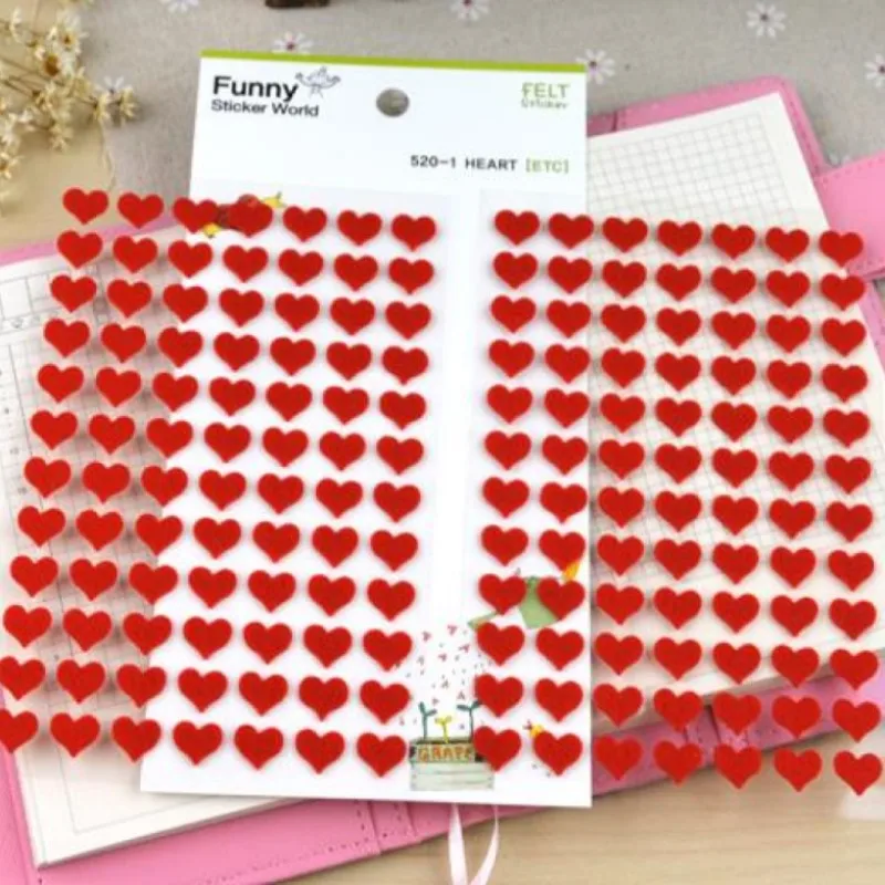 10 Sheets Heart Stickers Love Decorative Sticker Kids Envelopes