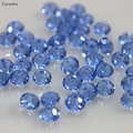 Isywaka Light Blue Colors 4*6mm 50pcs Rondelle  Austria faceted Crystal Glass Beads Loose Spacer Round Beads for Jewelry Making preview-1