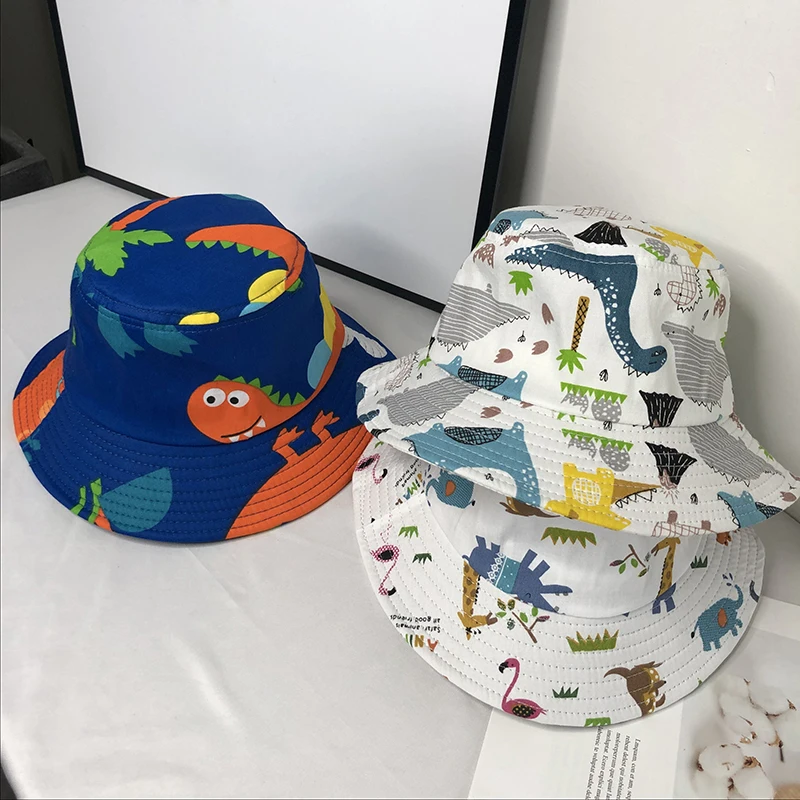 Dinosaur Print Baby Hat Cartoon Cotton 