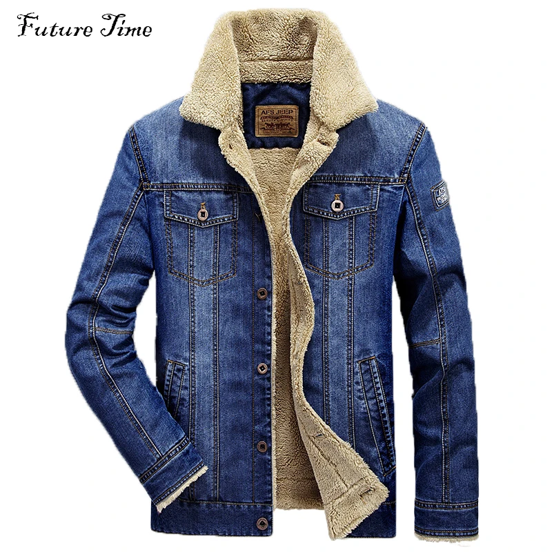 M-6XL Men Jacket and Coats Brand Clothing Denim Chaqueta Fashion Mens Jeans Jacket Thick Warm Winter Outwear Male Cowboy YF055-animated-img