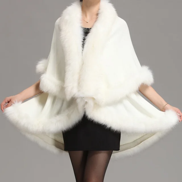 long sweater with faux fur collar