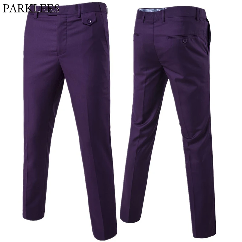 purple dress pants mens